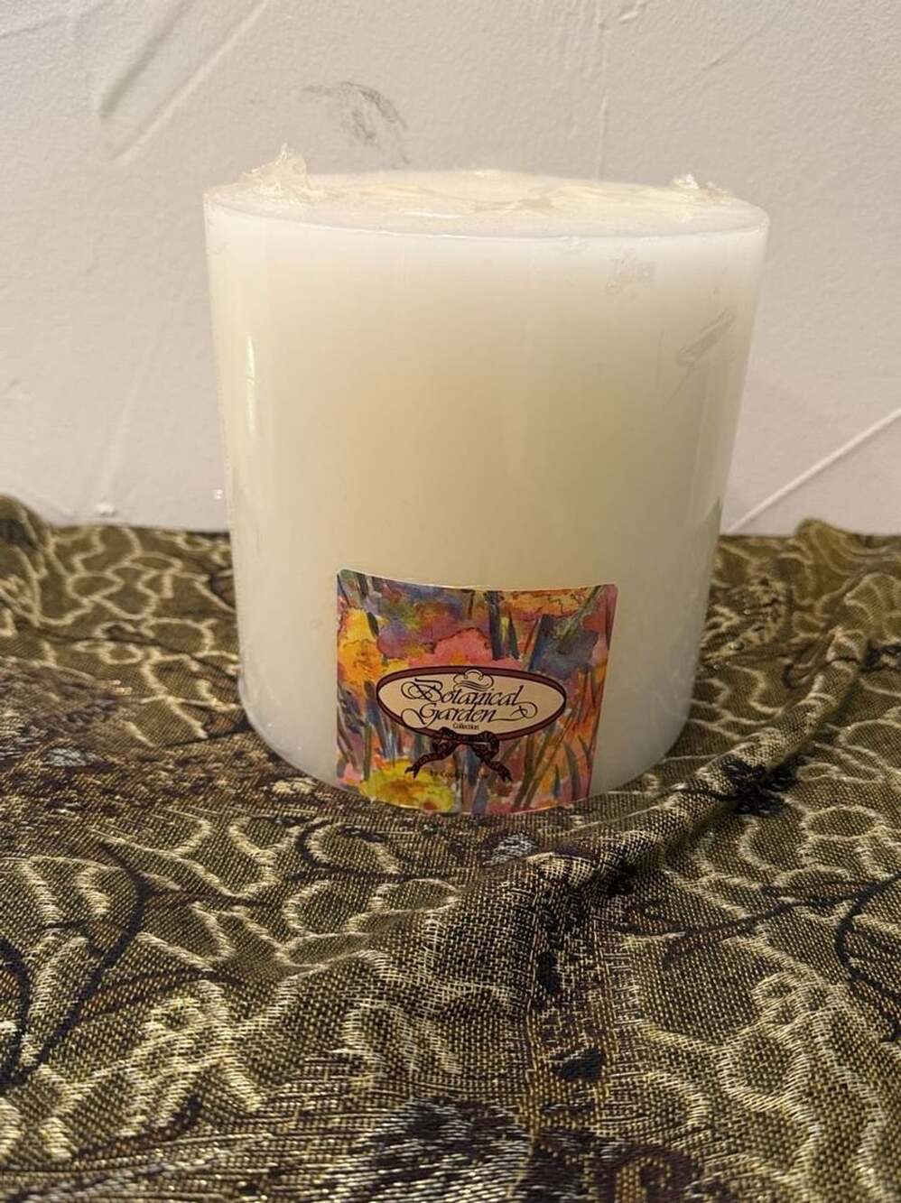 Botanical Garden Collection Bridal Wreath Pillar Candle